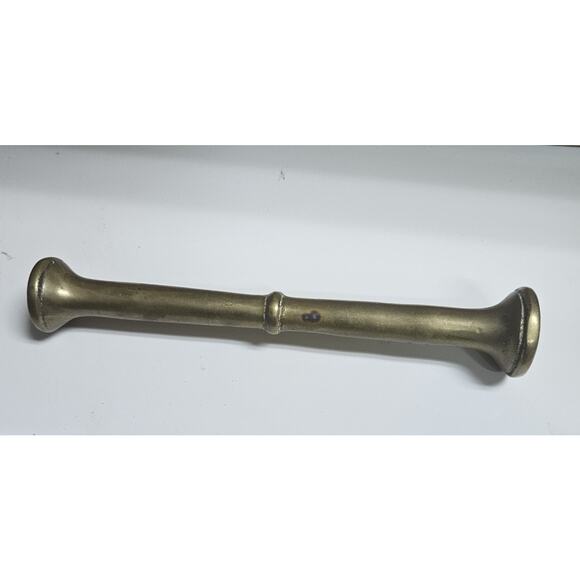 Vintage Danish Apothecary Brass Mortar With Double Handles And Pestle - Picture 5 of 5